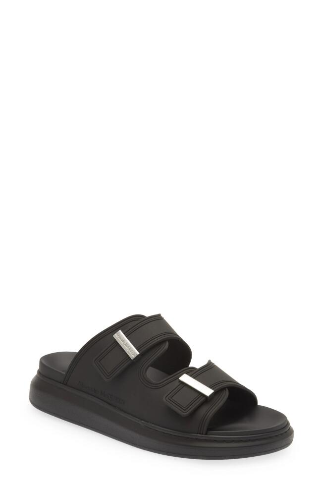 Alexander McQueen Oversize Slide Sandal in Black/Silver Cover