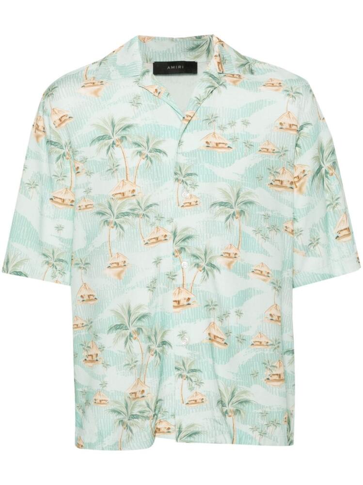 AMIRI Repeat Palm Camp shirt - Green Cover