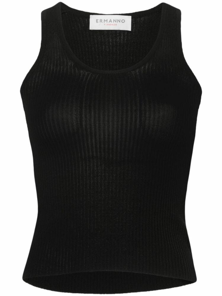 ERMANNO FIRENZE ribbed-knit tank top - Black Cover