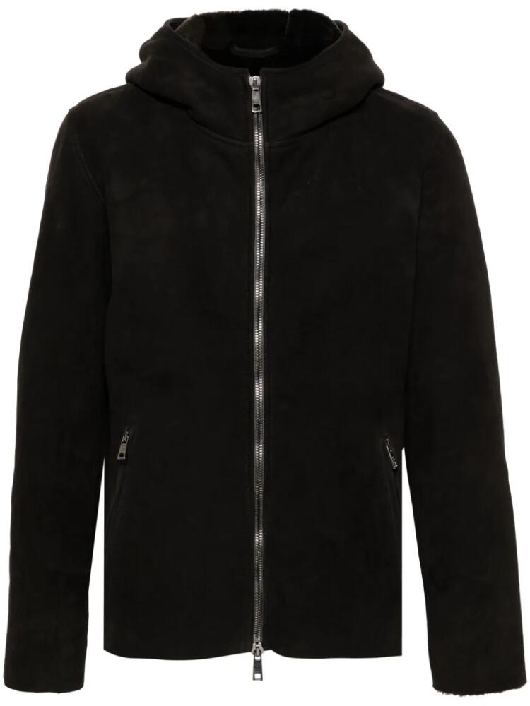 Giorgio Brato hooded leather jacket - Black Cover