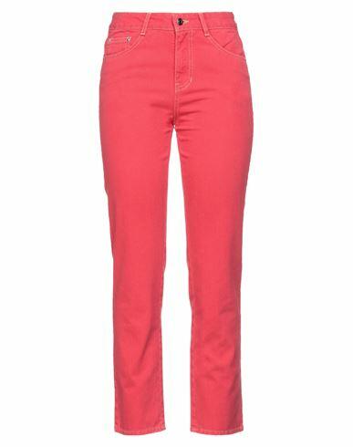 Sjyp Woman Jeans Red Cotton Cover