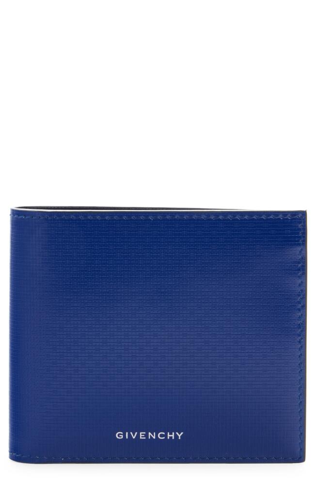 Givenchy 4G Logo Embossed Leather Bifold Wallet in Sapphire Blue Cover