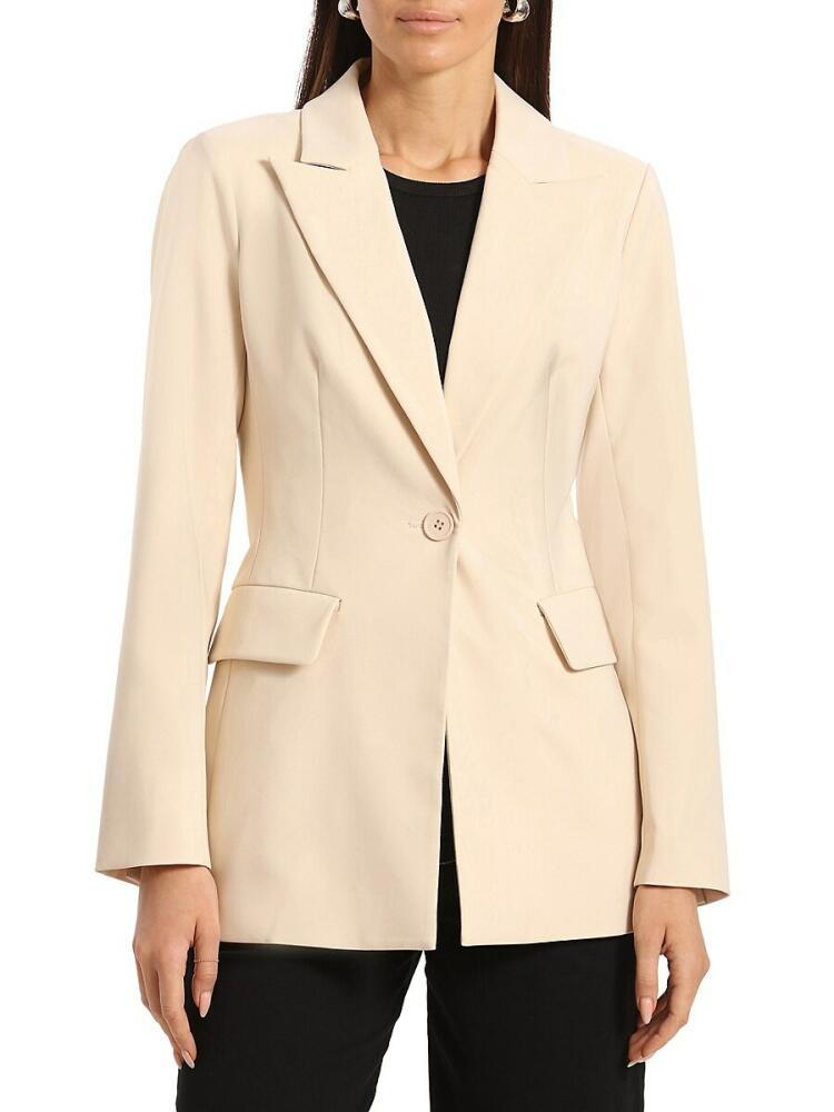 Bagatelle Women's Peak Lapel Blazer - Wheat Cover