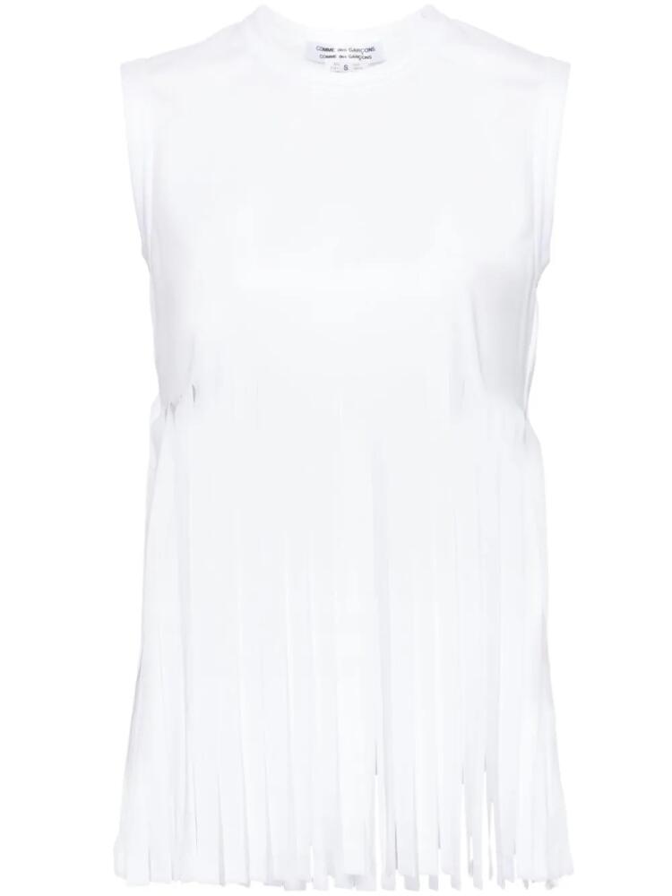 Comme Des Garçons Comme Des Garçons fringed jersey tank top - White Cover