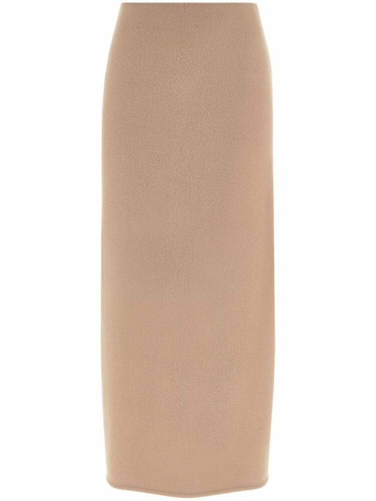 Ferragamo wool straight midi skirt - Neutrals Cover