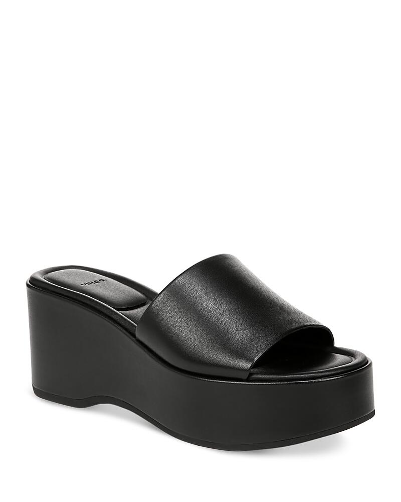 Vince Women's Polina Leather Platform Slide Sandals Cover