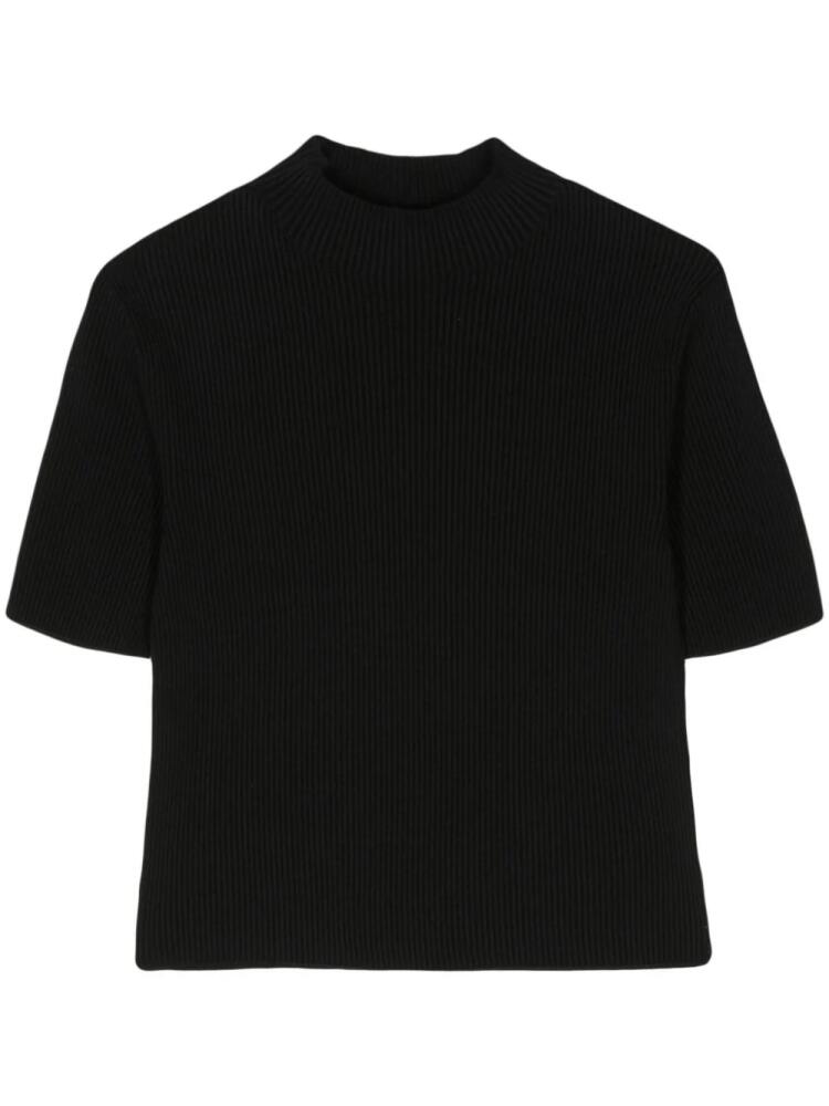 CFCL Portrait ribbed-knit T-shirt - Black Cover