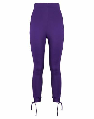 8 By Yoox Recycled Poly Cut-out Detail Stirrup Leggings Woman Leggings Purple Recycled polyester, Elastane Cover