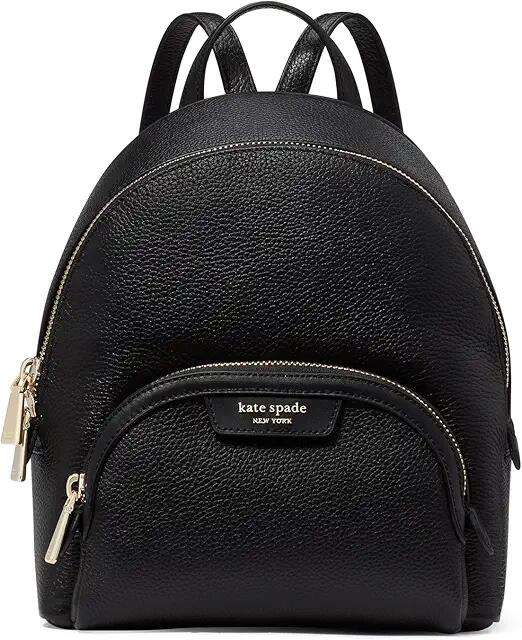 Kate Spade New York Hudson Pebbled Leather Small Backpack (Black) Shoulder Handbags Cover