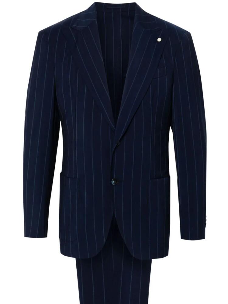 LUIGI BIANCHI MANTOVA striped single-breasted suit - Blue Cover