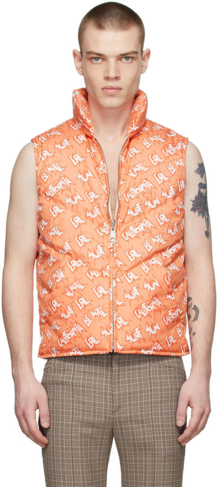 ERL Orange Polyester Down Vest Cover