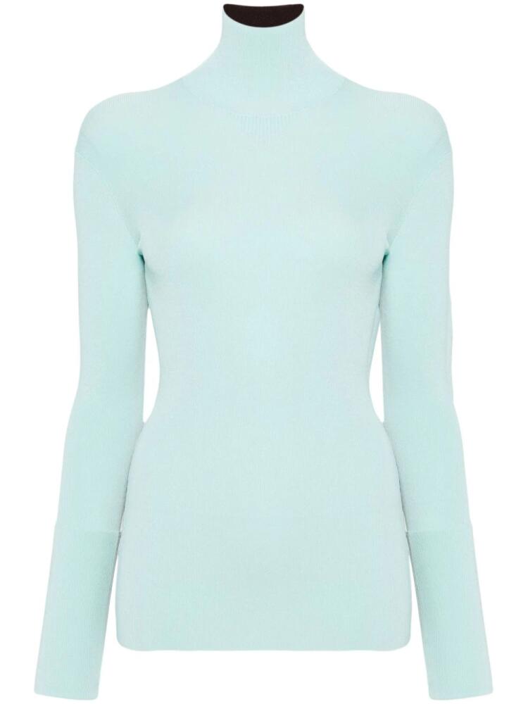 Wales Bonner high-neck long-sleeve top - Blue Cover