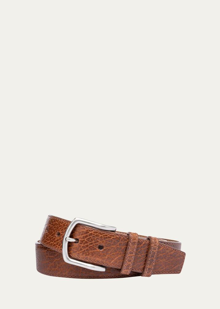 W. Kleinberg Men's Tucson Bison Belt w/ Nickel Buckle Cover