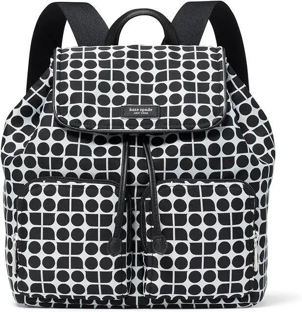 Kate Spade New York Noel Printed Fabric Backpack (Black Multi) Weekender/Overnight Luggage Cover