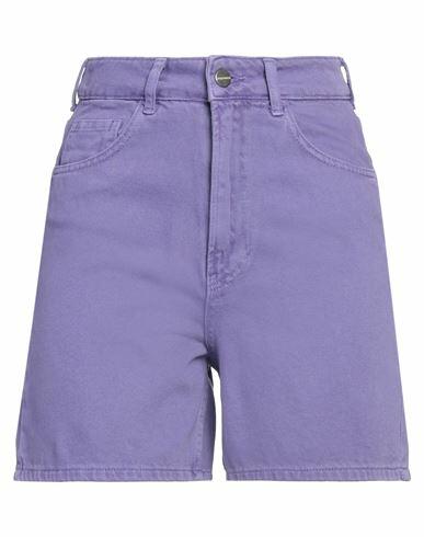 Hinnominate Woman Shorts & Bermuda Shorts Purple Cotton Cover