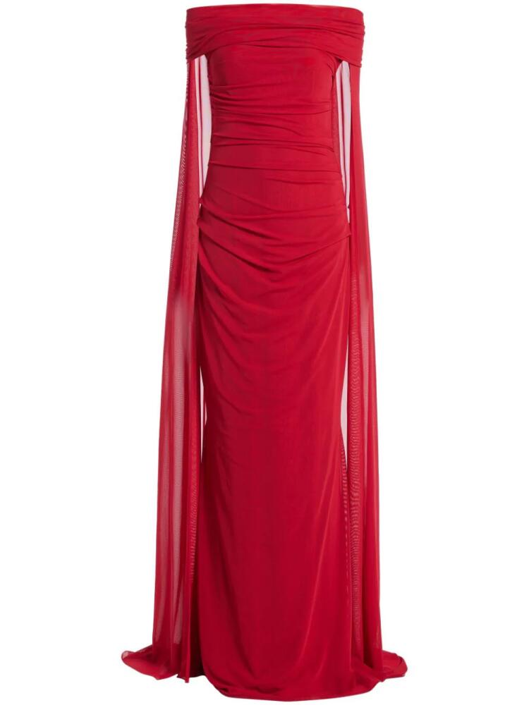 Talbot Runhof off-shoulder gown - Red Cover