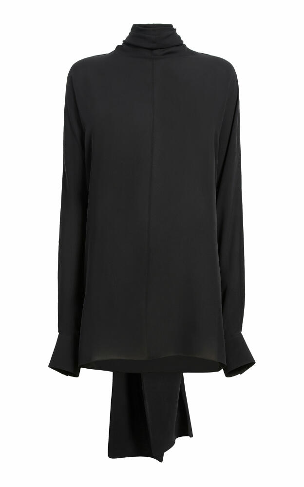 Khaite - Bex Turtleneck Georgette Blouse - Black Cover