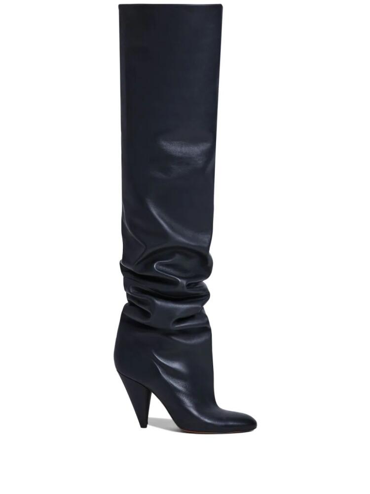 Proenza Schouler Cone Slouch Over The Knee 100mm leather boots - Black Cover