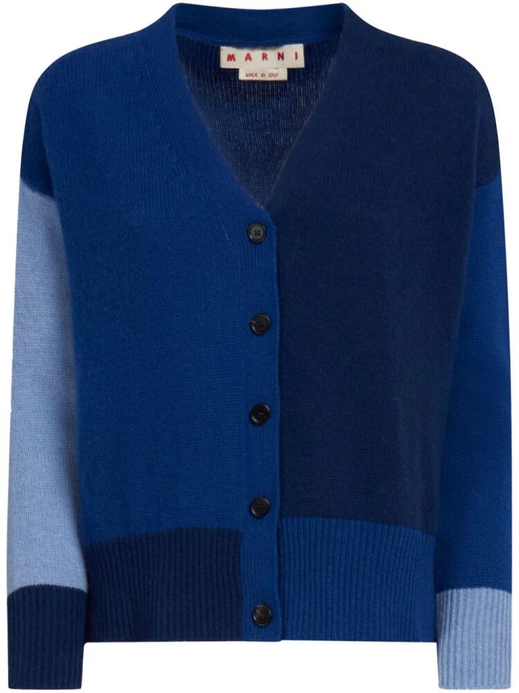 Marni colour-block cashmere cardigan - Blue Cover