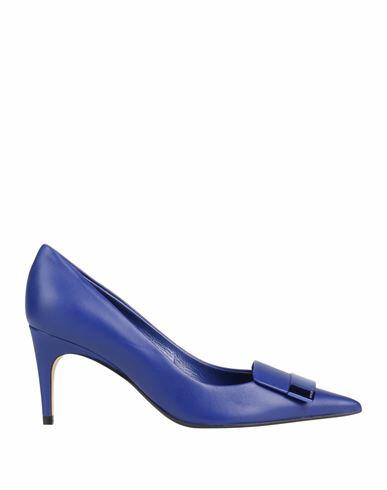 Sergio Rossi Woman Pumps Bright blue Leather Cover