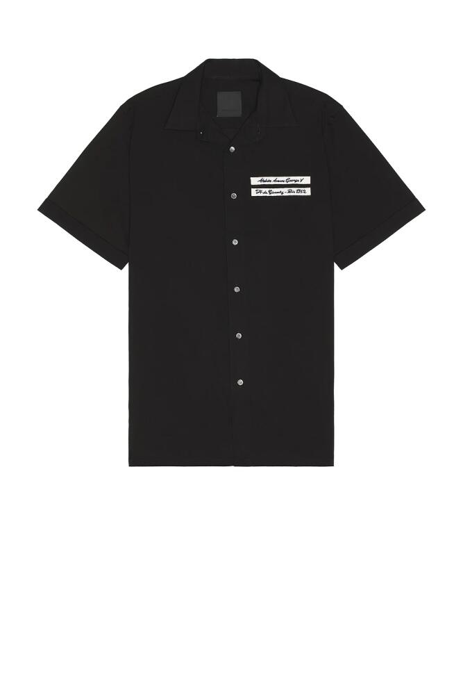 Givenchy Military Hubert Short Sleeve Shirt in Black Cover