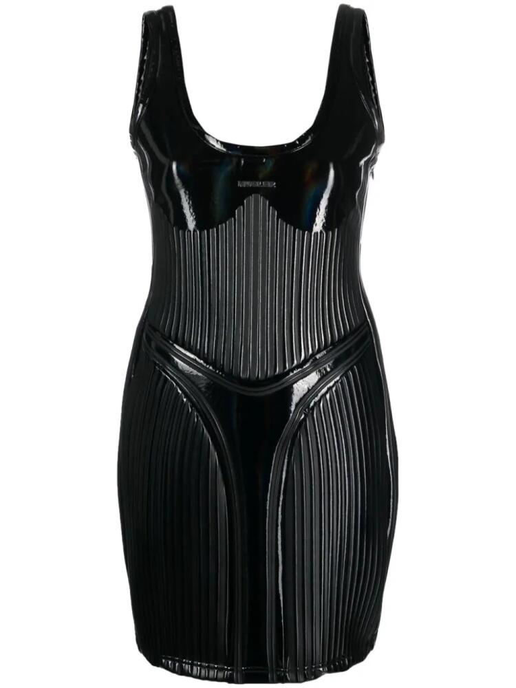 Mugler glossy embossed minidress - Black Cover