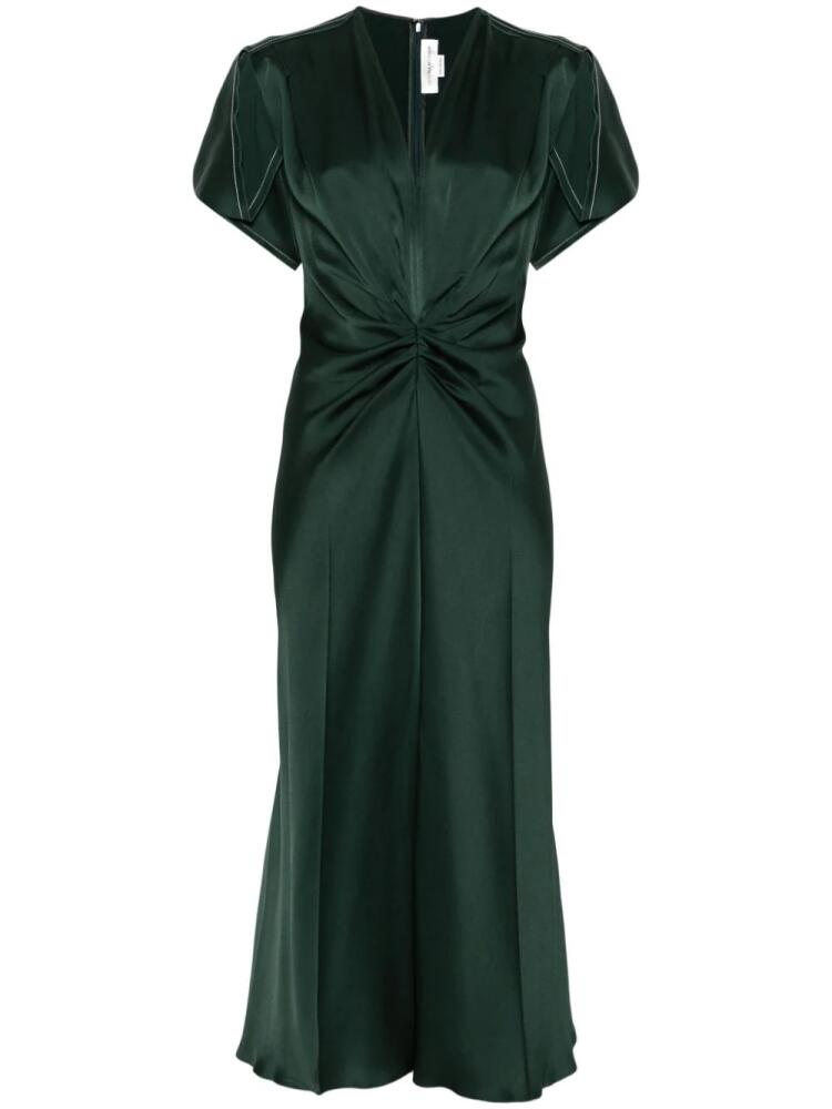 Victoria Beckham gathered midi dress - Green Cover