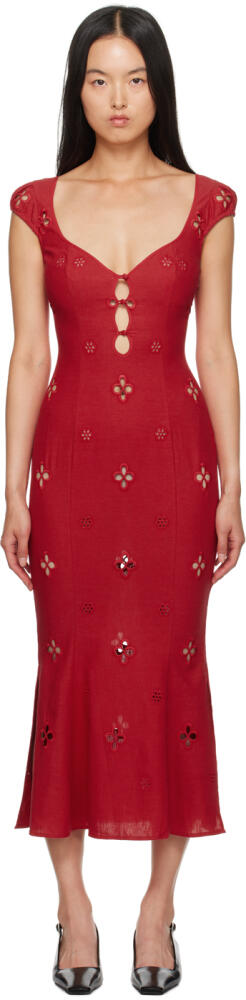 Mirror Palais Red Maria En Morango Midi Dress Cover