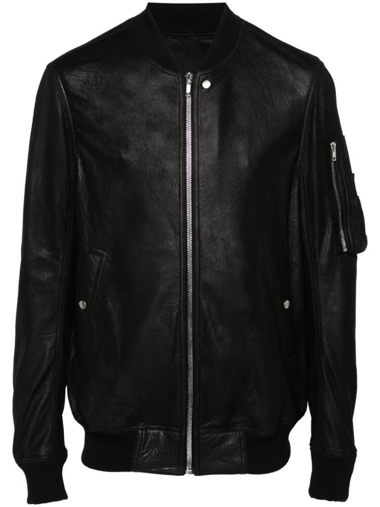 Rick Owens leather bomber jacket - Black Cover