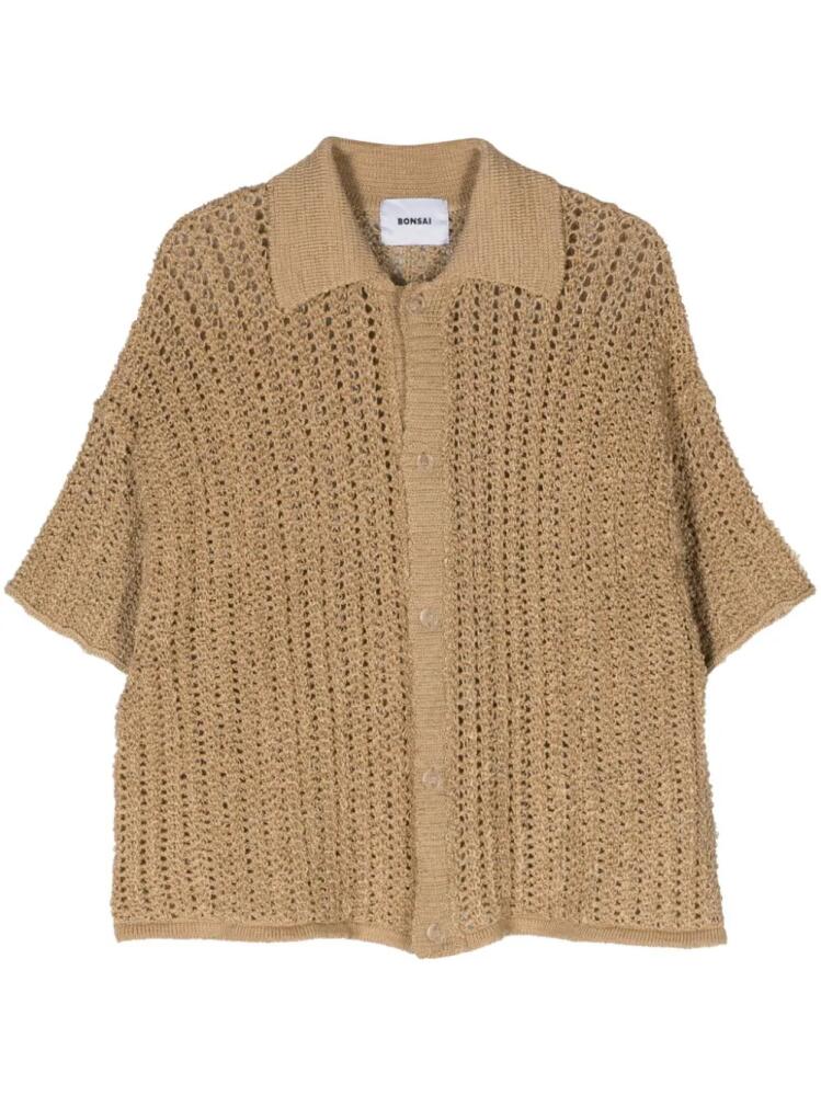 Bonsai shortsleeve open-knit cardigan - Neutrals Cover