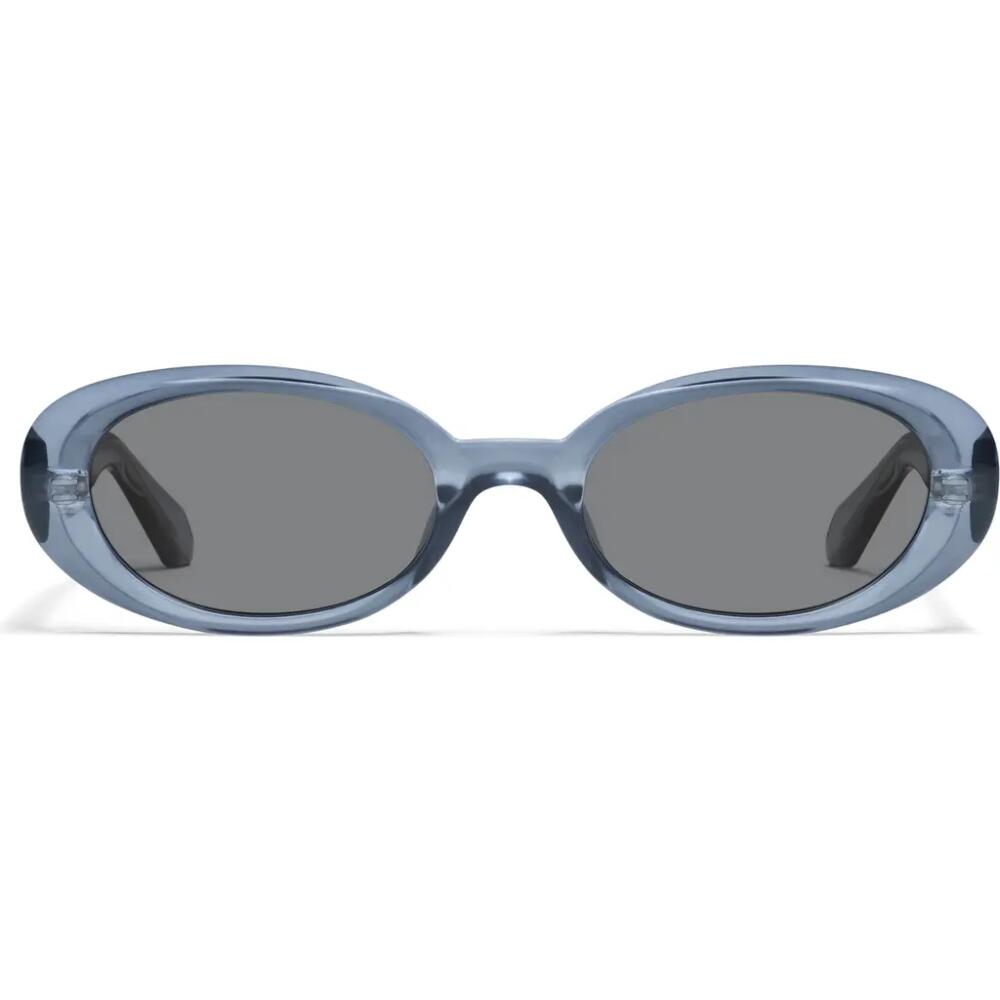 QUAY Felt Cute 52mm Gradient Small Oval Sunglasses in Pri/Smoke Cover