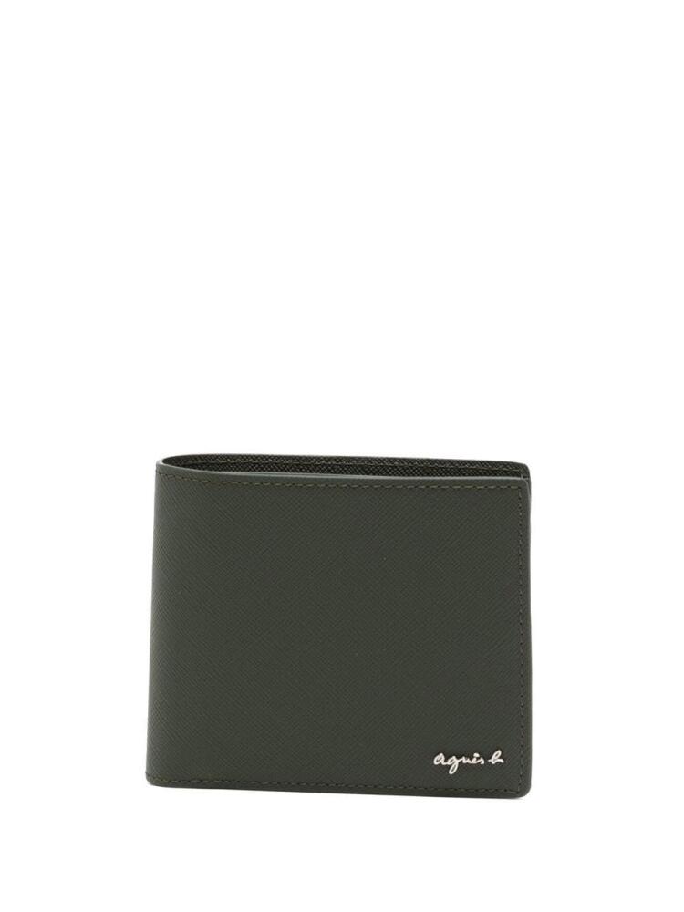 agnès b. bi-fold logo-plaque wallet - Green Cover