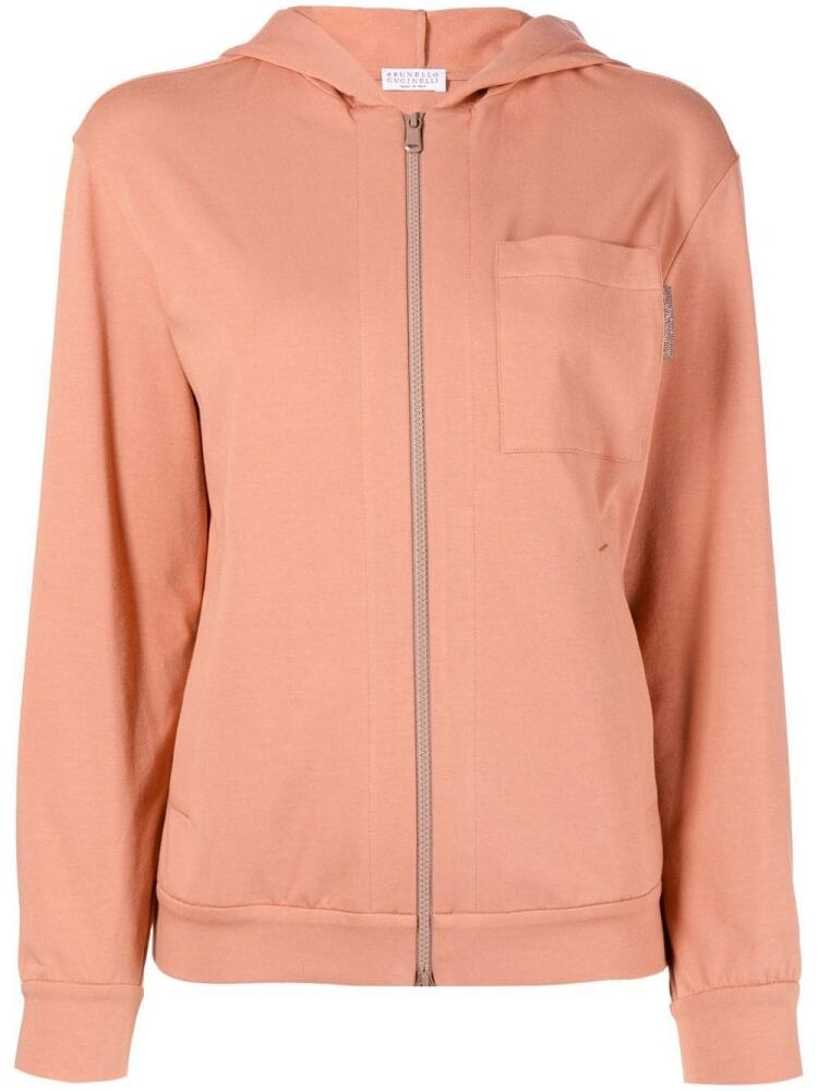 Brunello Cucinelli fleece zip-up hoodie - Pink Cover