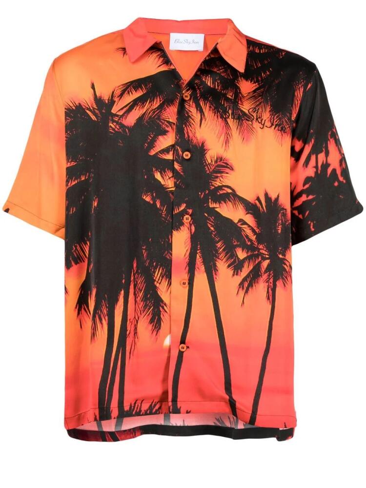 BLUE SKY INN sunset-print short sleeve shirt - Orange Cover