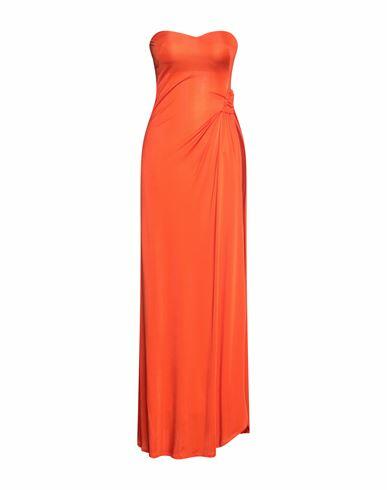 Amen Woman Maxi dress Orange Viscose, Brass, Glass Cover