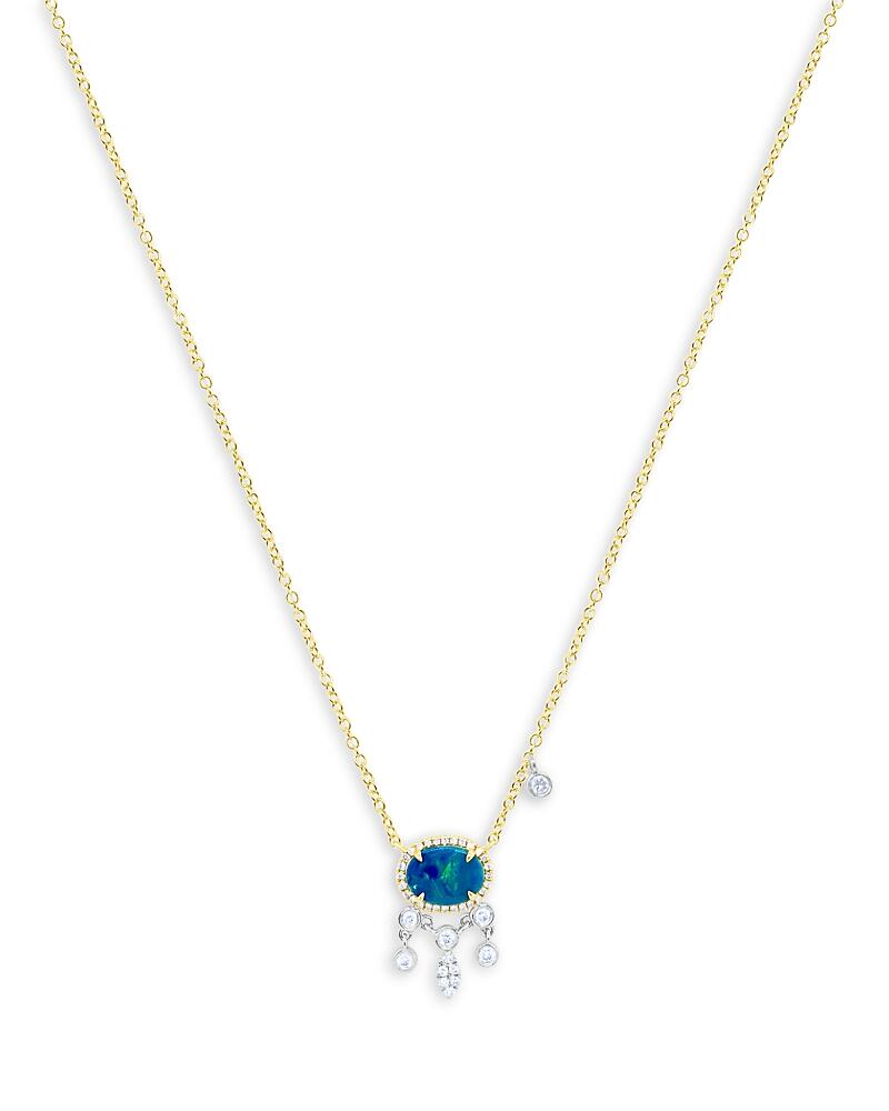 Meira T 14K White & Yellow Gold Opal & Diamond Pendant Necklace, 18 Cover