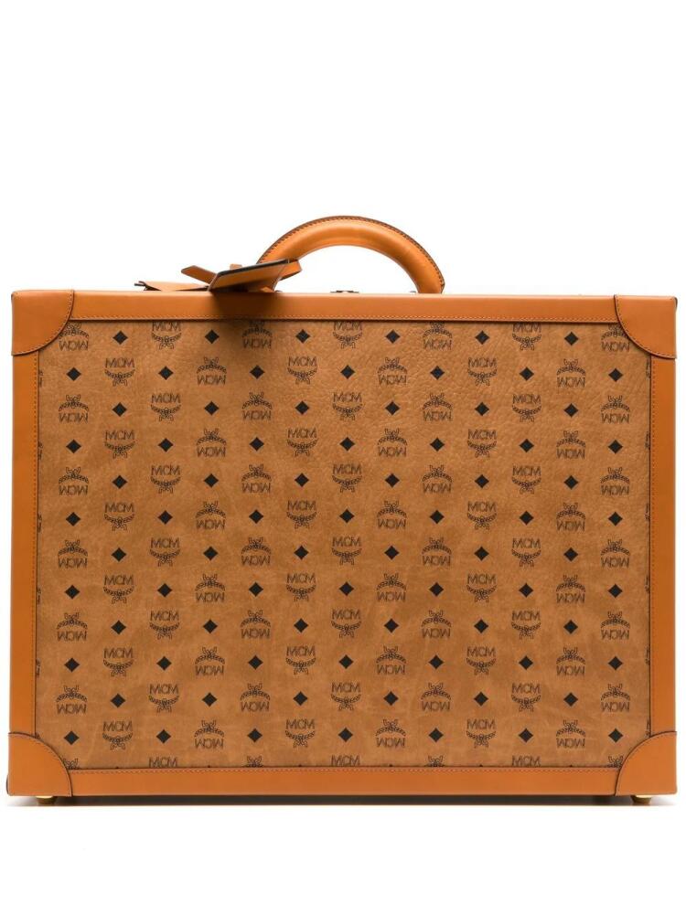 MCM small Visetos-print suitcase - Brown Cover