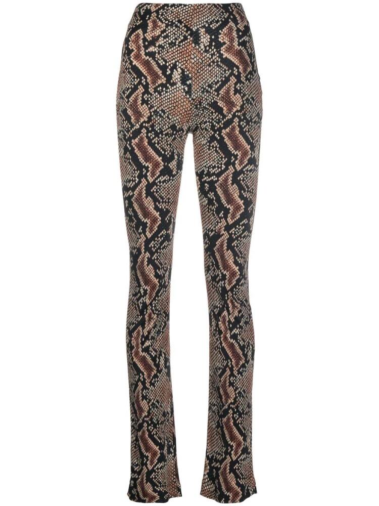 Atlein snakeskin-print flared trousers - Black Cover