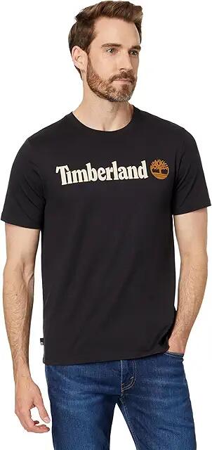 Timberland Linear Logo Short Sleeve Tee (Black) Men's T Shirt Cover