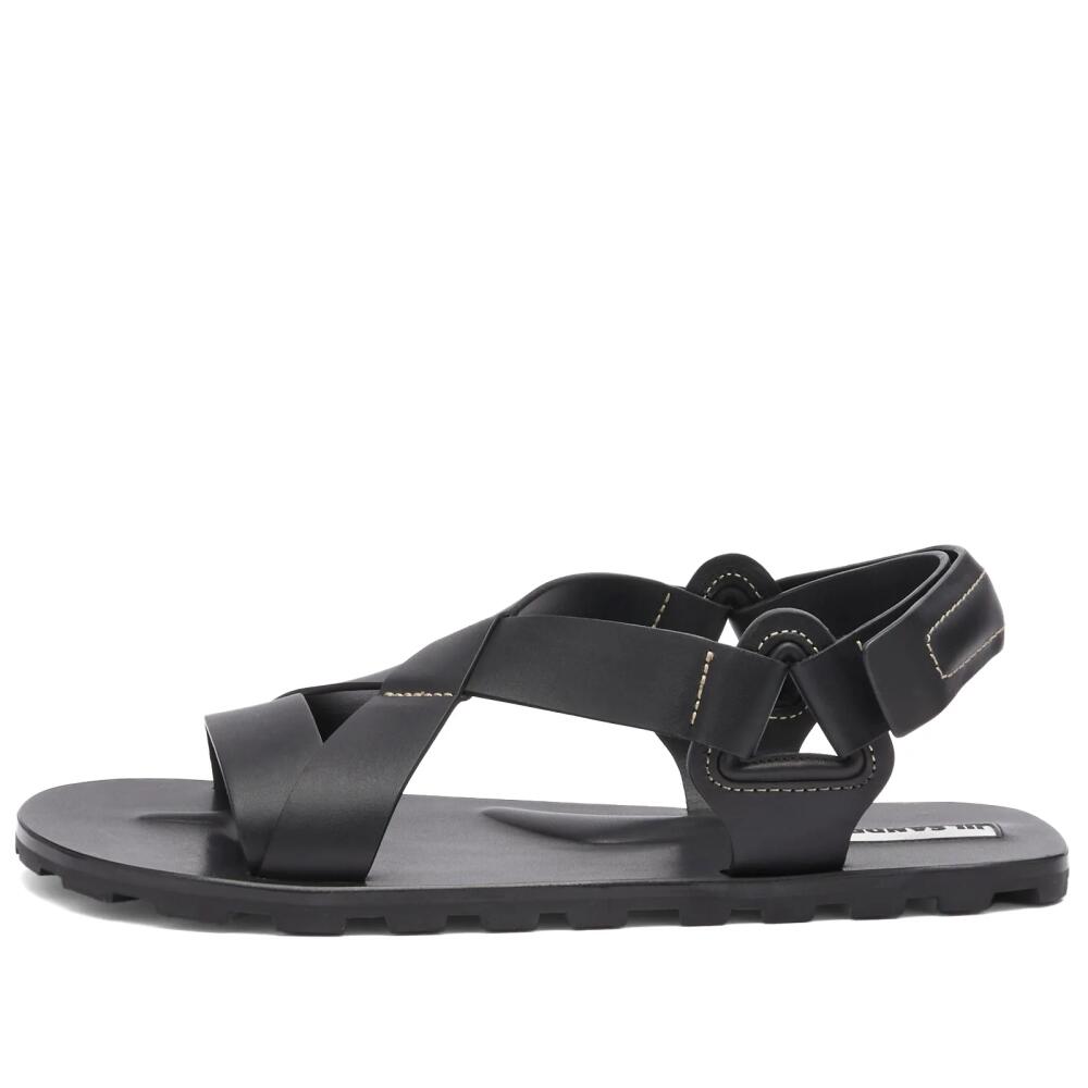 Jil Sander+ Men's Jil Sander Plus Leather Sandal in Black Cover