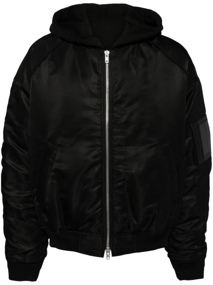 Juun.J ruched hooded bomber jacket - Black Cover