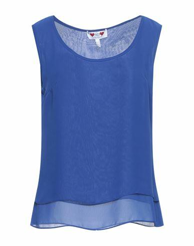 Gai Mattiolo Woman Top Bright blue Polyester Cover