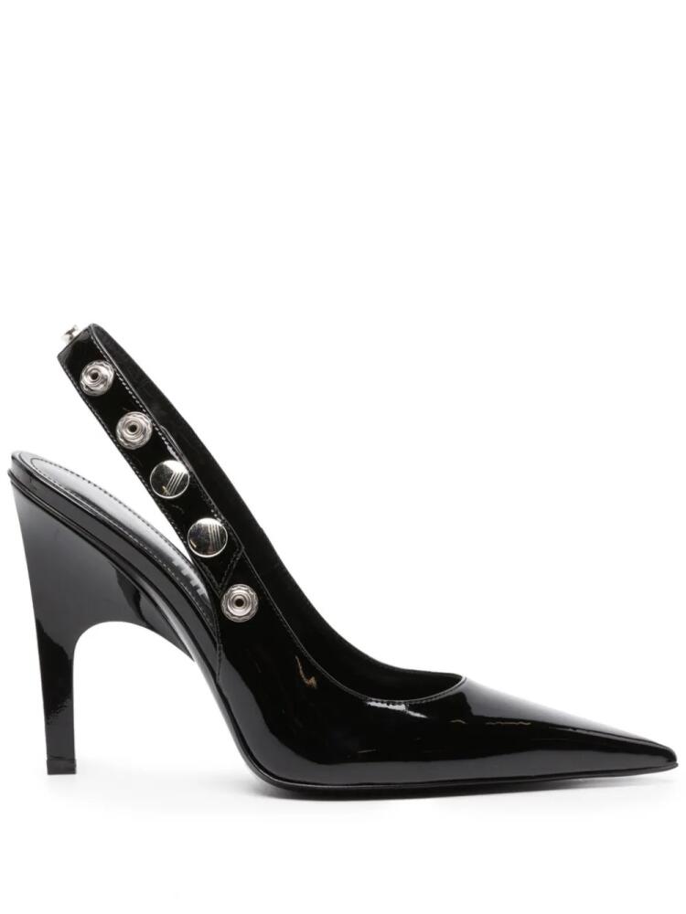 The Attico 105mm stud-embellished patent leather pumps - Black Cover