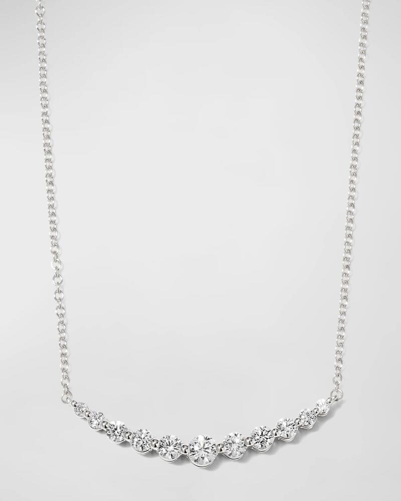 Memoire White Gold Round 11-Diamond Necklace, 18"L, 0.56-0.65tcw Cover