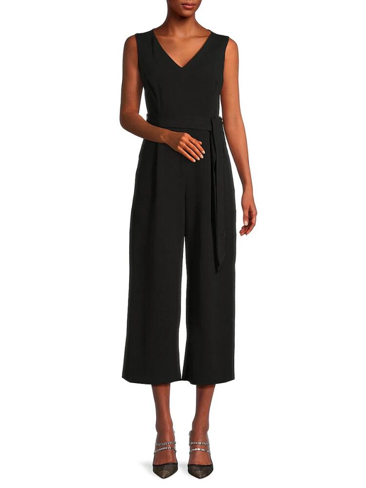 Calvin Klein Women's Cropped Belted Jumpsuit - Black Cover