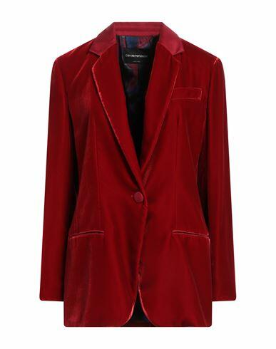 Emporio Armani Woman Blazer Red Viscose, Cupro Cover