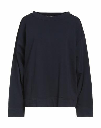 Alpha Studio Woman Sweatshirt Midnight blue Cotton, Elastane Cover