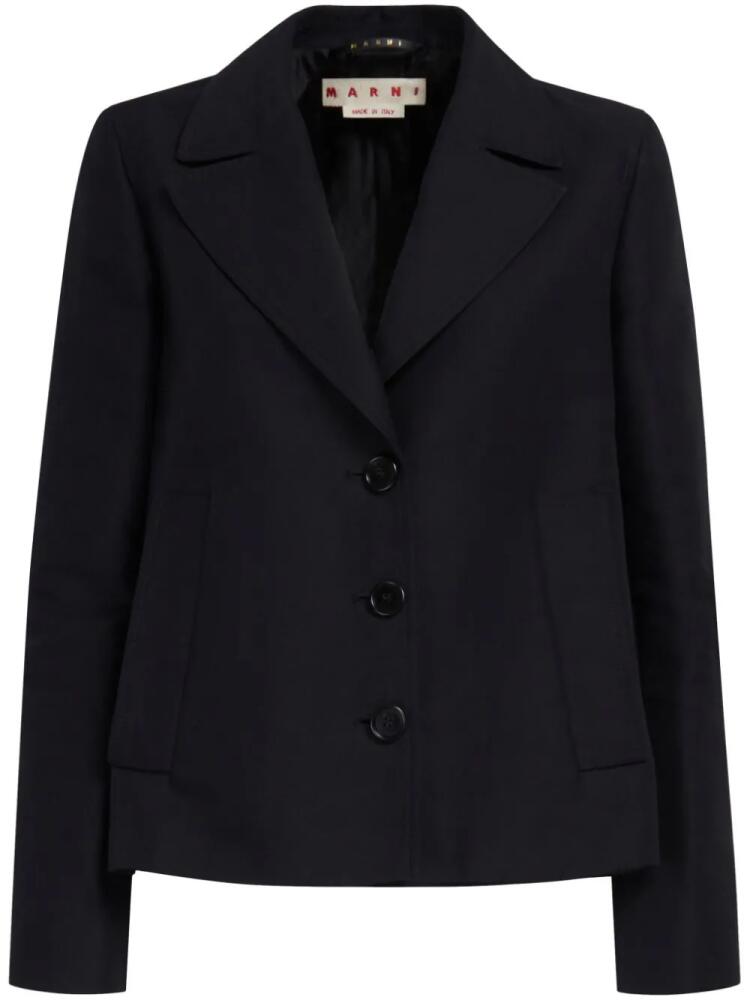 Marni single-breasted cotton cropped blazer - Black Cover