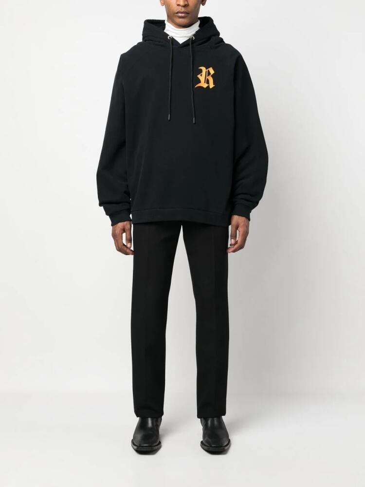 Raf Simons monogram-print hoodie - Black Cover