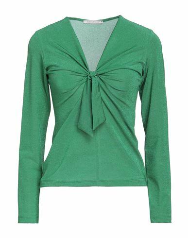 Biancoghiaccio Woman T-shirt Green Polyester, Polyamide, Elastane Cover